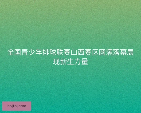 全国青少年排球联赛山西赛区圆满落幕展现新生力量